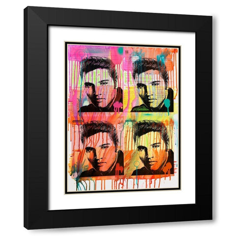 Elvis 4 Black Modern Wood Framed Art Print with Double Matting by Dean Russo Collection