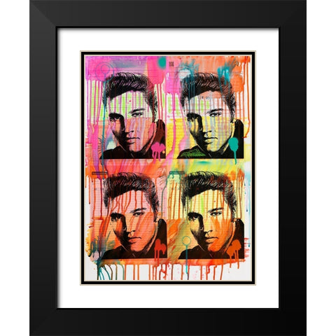 Elvis 4 Black Modern Wood Framed Art Print with Double Matting by Dean Russo Collection