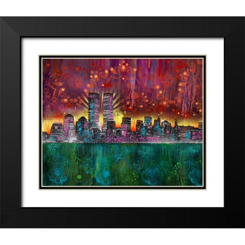 Skyline Black Modern Wood Framed Art Print with Double Matting by Dean Russo Collection