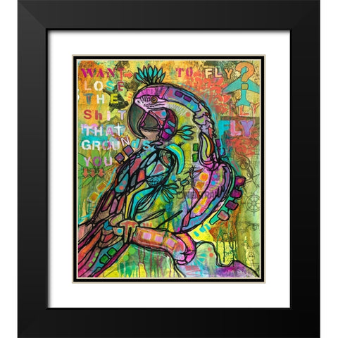 Want to Fly Black Modern Wood Framed Art Print with Double Matting by Dean Russo Collection