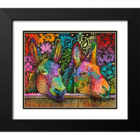 Donkeys Black Modern Wood Framed Art Print with Double Matting by Dean Russo Collection