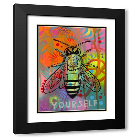 Bee Yourself Black Modern Wood Framed Art Print with Double Matting by Dean Russo Collection