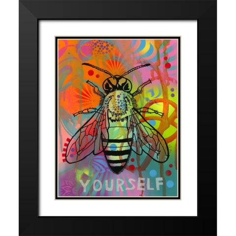 Bee Yourself Black Modern Wood Framed Art Print with Double Matting by Dean Russo Collection