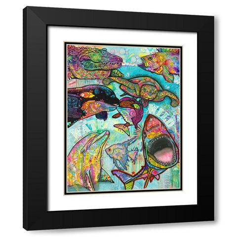 Water Wild Black Modern Wood Framed Art Print with Double Matting by Dean Russo Collection