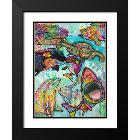 Water Wild Black Modern Wood Framed Art Print with Double Matting by Dean Russo Collection