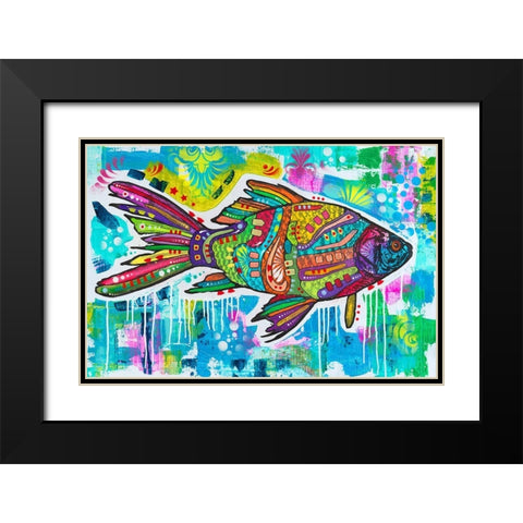 Electric Goldfish Black Modern Wood Framed Art Print with Double Matting by Dean Russo Collection