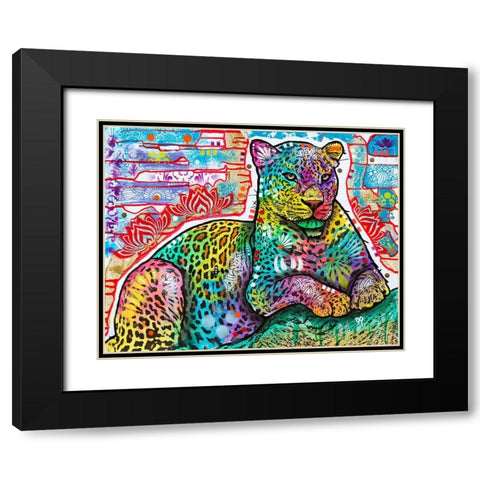 Electric Leopard Black Modern Wood Framed Art Print with Double Matting by Dean Russo Collection