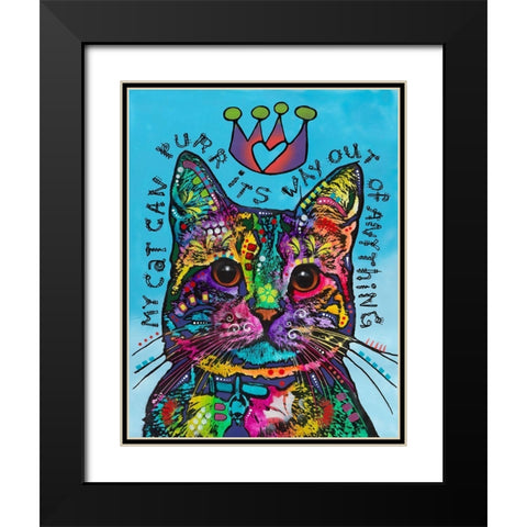 My Cat Black Modern Wood Framed Art Print with Double Matting by Dean Russo Collection