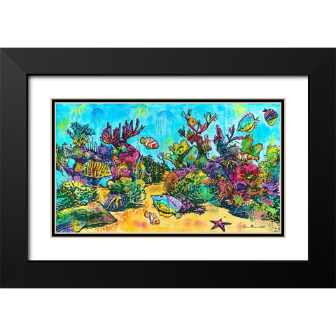 Underwater Magic Black Modern Wood Framed Art Print with Double Matting by Dean Russo Collection
