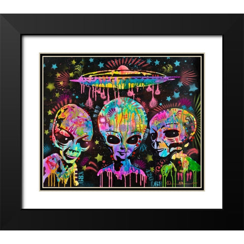 Aliens Black Modern Wood Framed Art Print with Double Matting by Dean Russo Collection