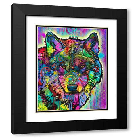 Warf Wolf Black Modern Wood Framed Art Print with Double Matting by Dean Russo Collection