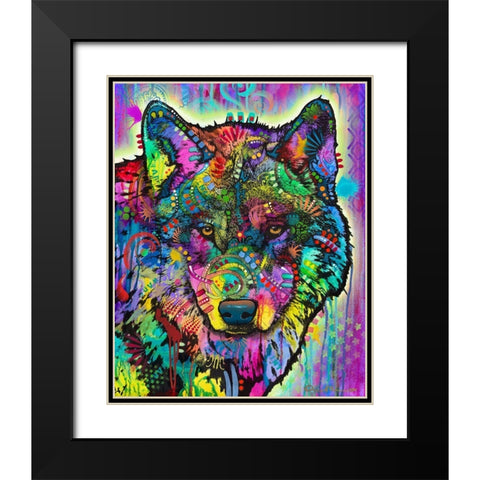 Warf Wolf Black Modern Wood Framed Art Print with Double Matting by Dean Russo Collection