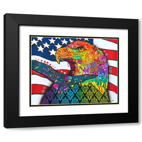 American Eagle Black Modern Wood Framed Art Print with Double Matting by Dean Russo Collection