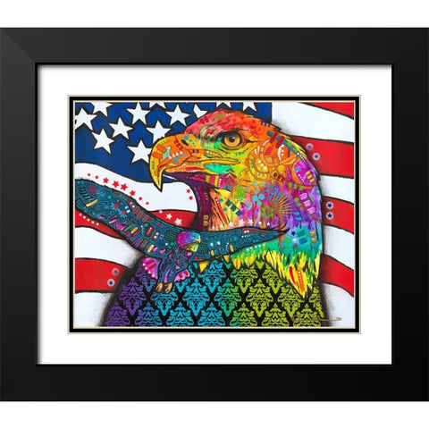 American Eagle Black Modern Wood Framed Art Print with Double Matting by Dean Russo Collection