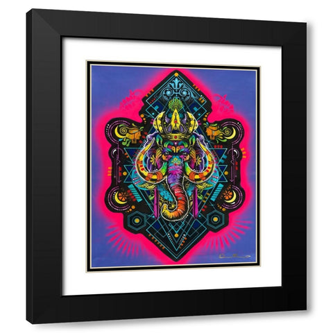 King Elephant Black Modern Wood Framed Art Print with Double Matting by Dean Russo Collection