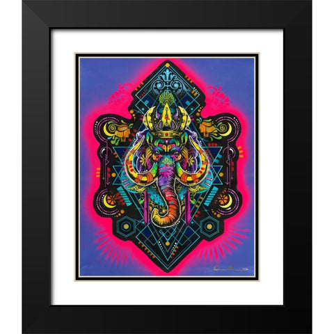 King Elephant Black Modern Wood Framed Art Print with Double Matting by Dean Russo Collection
