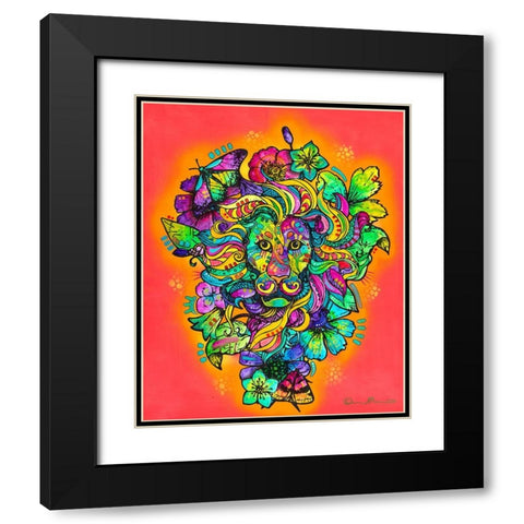 Pretty Kitty Lion Black Modern Wood Framed Art Print with Double Matting by Dean Russo Collection