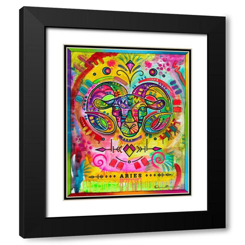 Aries Black Modern Wood Framed Art Print with Double Matting by Dean Russo Collection