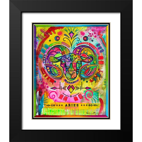 Aries Black Modern Wood Framed Art Print with Double Matting by Dean Russo Collection