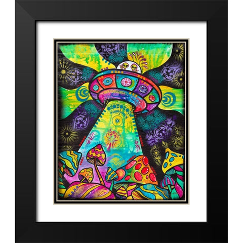 We Come in Peace Black Modern Wood Framed Art Print with Double Matting by Dean Russo Collection