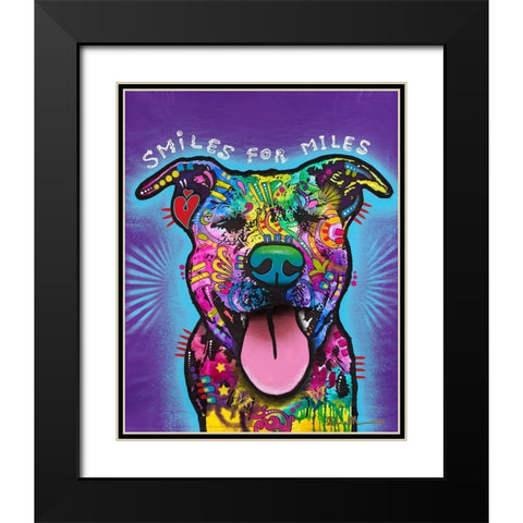 Smiles for Miles Black Modern Wood Framed Art Print with Double Matting by Dean Russo Collection