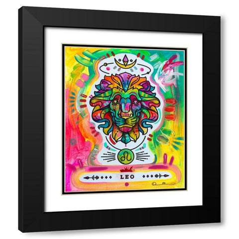 Leo Black Modern Wood Framed Art Print with Double Matting by Dean Russo Collection