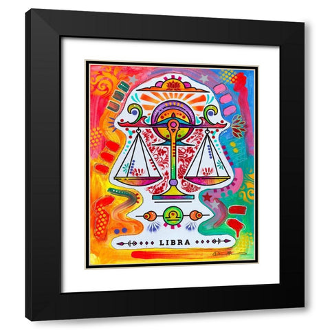 Libra Black Modern Wood Framed Art Print with Double Matting by Dean Russo Collection