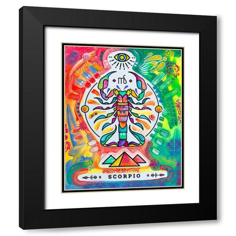 Scorpio Black Modern Wood Framed Art Print with Double Matting by Dean Russo Collection