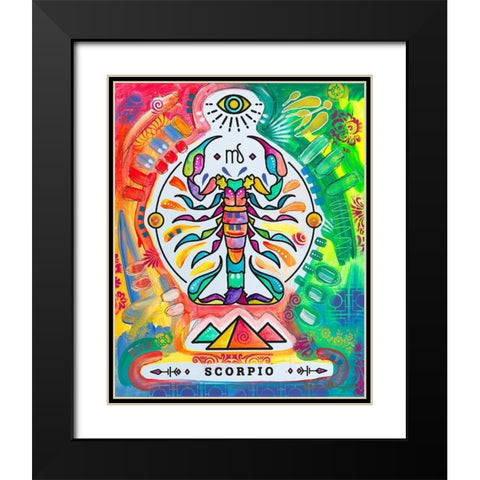 Scorpio Black Modern Wood Framed Art Print with Double Matting by Dean Russo Collection