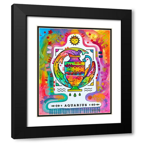Aquarius Black Modern Wood Framed Art Print with Double Matting by Dean Russo Collection