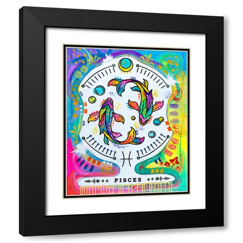 Pisces Black Modern Wood Framed Art Print with Double Matting by Dean Russo Collection