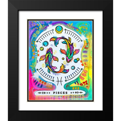 Pisces Black Modern Wood Framed Art Print with Double Matting by Dean Russo Collection