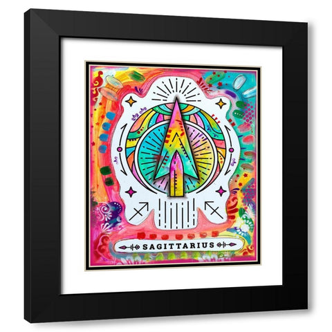 Sagittarius Black Modern Wood Framed Art Print with Double Matting by Dean Russo Collection