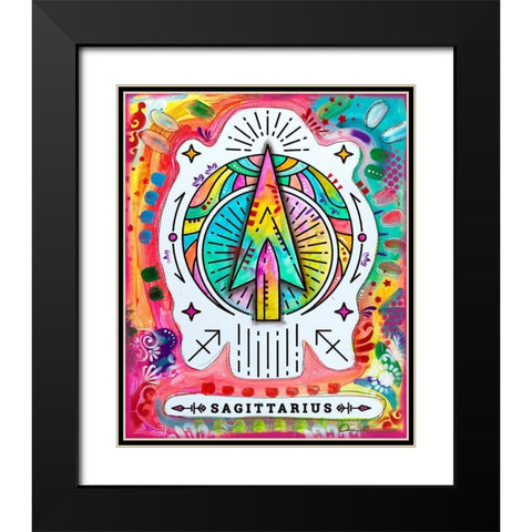 Sagittarius Black Modern Wood Framed Art Print with Double Matting by Dean Russo Collection