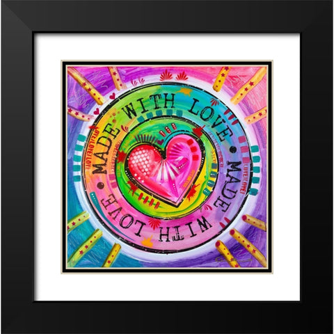 Made with Love Black Modern Wood Framed Art Print with Double Matting by Dean Russo Collection