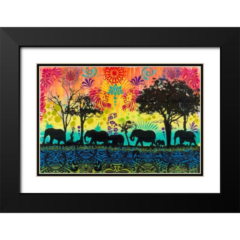 Herd Movements Black Modern Wood Framed Art Print with Double Matting by Dean Russo Collection
