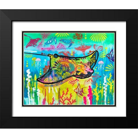 Sting Ray Black Modern Wood Framed Art Print with Double Matting by Dean Russo Collection