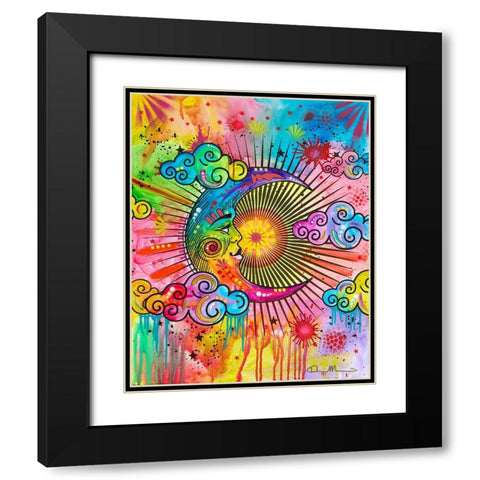 Moon Black Modern Wood Framed Art Print with Double Matting by Dean Russo Collection