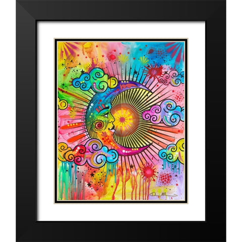 Moon Black Modern Wood Framed Art Print with Double Matting by Dean Russo Collection