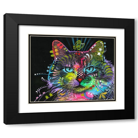 Blue Stare Black Modern Wood Framed Art Print with Double Matting by Dean Russo Collection