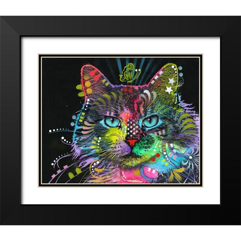 Blue Stare Black Modern Wood Framed Art Print with Double Matting by Dean Russo Collection