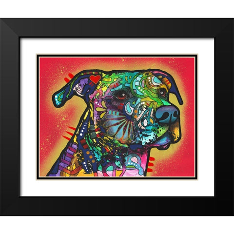 Horizon Black Modern Wood Framed Art Print with Double Matting by Dean Russo Collection