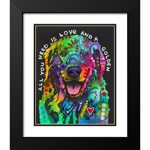 Love And A Golden Black Modern Wood Framed Art Print with Double Matting by Dean Russo Collection