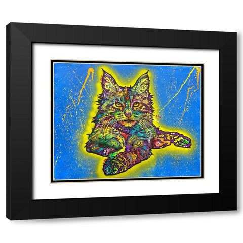 Maine Coon 2 Black Modern Wood Framed Art Print with Double Matting by Dean Russo Collection