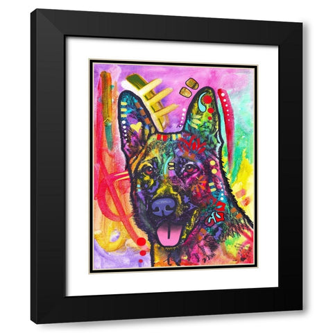 Sheppie Black Modern Wood Framed Art Print with Double Matting by Dean Russo Collection