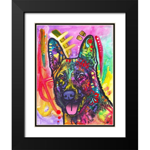 Sheppie Black Modern Wood Framed Art Print with Double Matting by Dean Russo Collection