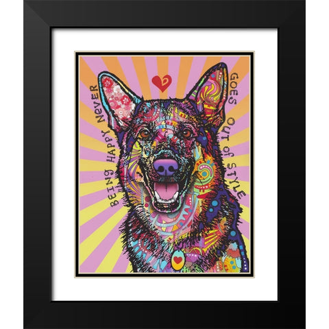Being Happy Black Modern Wood Framed Art Print with Double Matting by Dean Russo Collection