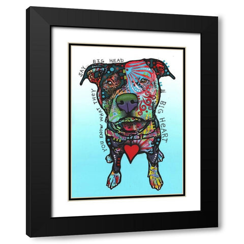 Big Heart Black Modern Wood Framed Art Print with Double Matting by Dean Russo Collection