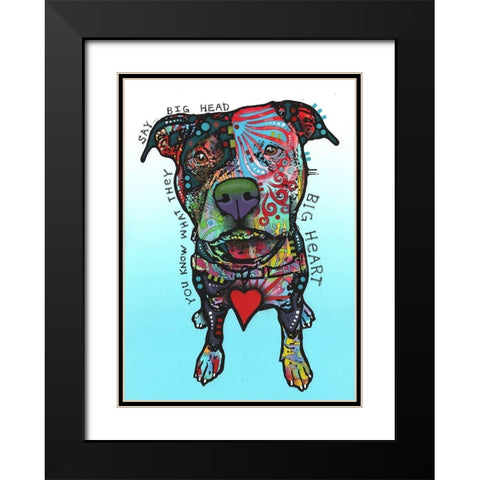 Big Heart Black Modern Wood Framed Art Print with Double Matting by Dean Russo Collection