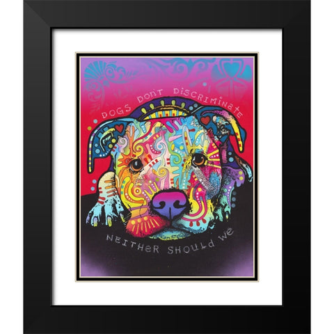 Dogs Dont Discriminate Black Modern Wood Framed Art Print with Double Matting by Dean Russo Collection